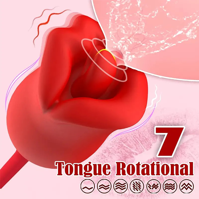 2-in-1 Female Rose Tongue G-Spot Vibrator