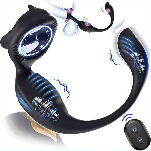 Dual Motor Vibrating Cock Ring with Remote Control