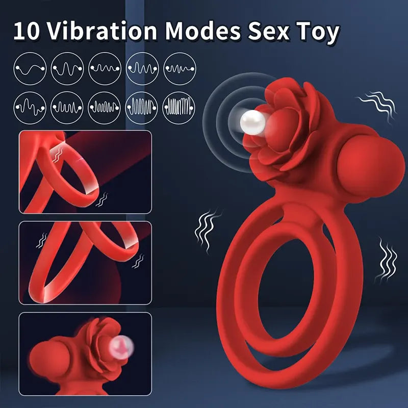 Rose Vibrating Cock Ring