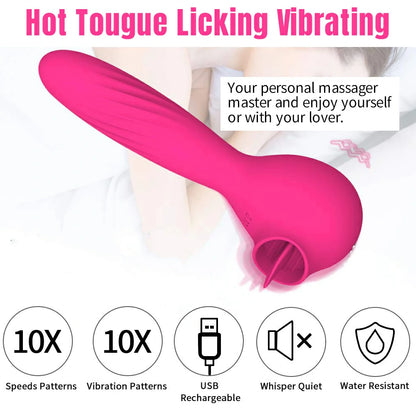 Tongue Licking Heated Vibrator