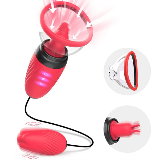 Multi-frequency Vibrating Sucking Dual Head Masturbator