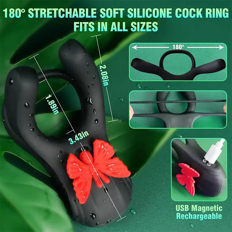 Butterfly Vibrating Cock Rings for Couples