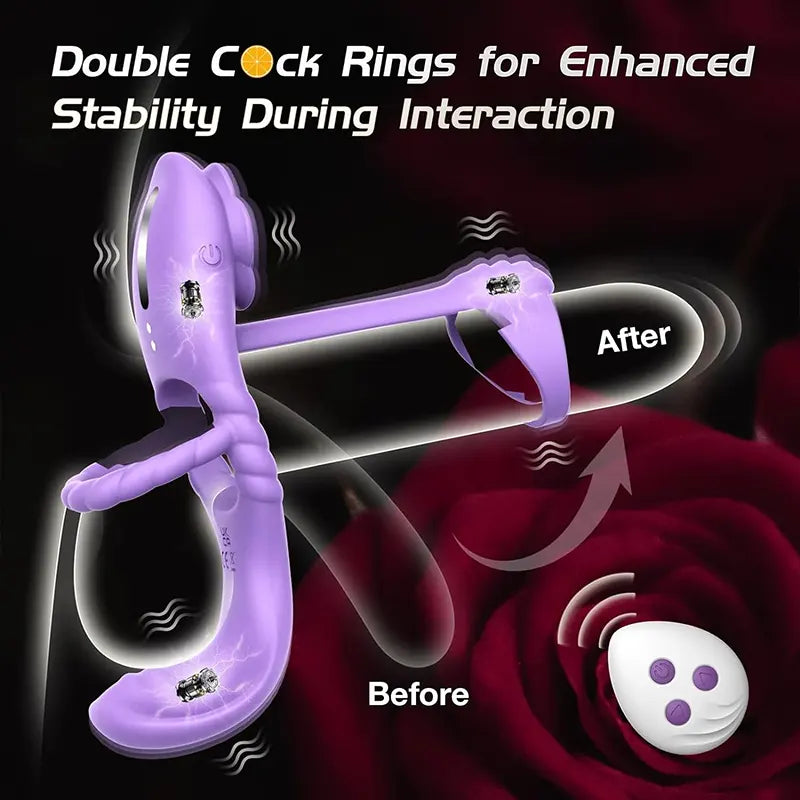 Purple Rose Vibrating Cock Ring