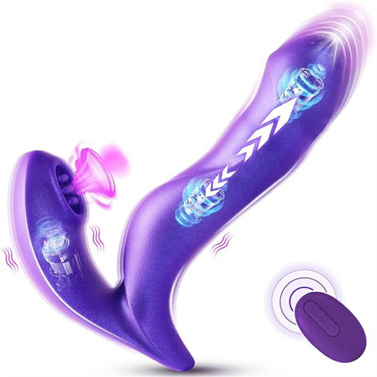 Dual Delight Wearable Thrusting Vibrator