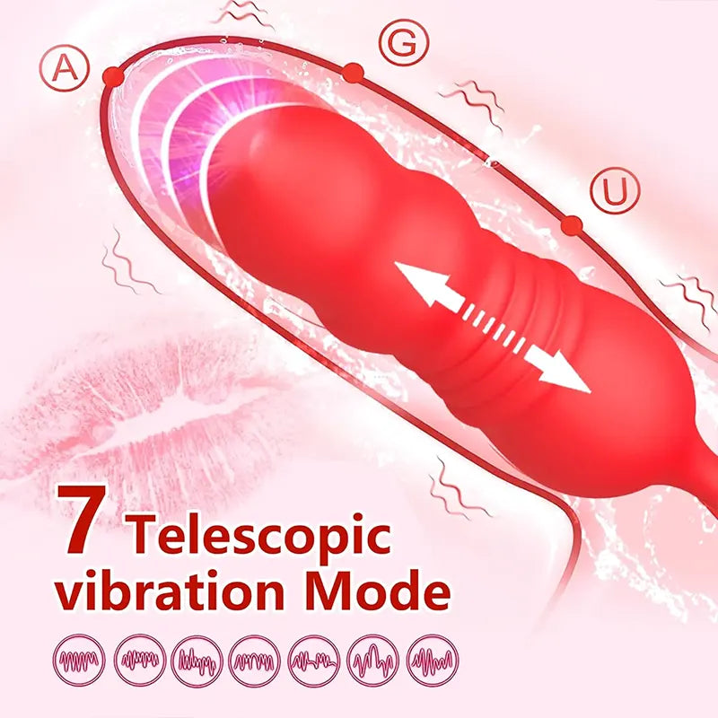 2-in-1 Female Rose Tongue G-Spot Vibrator